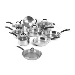 Oneida Stainless Steel and Glass 15-piece Cookware Pack - Bed Bath ...