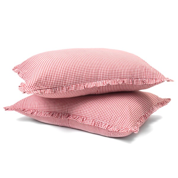 Red Gingham Cotton Sham