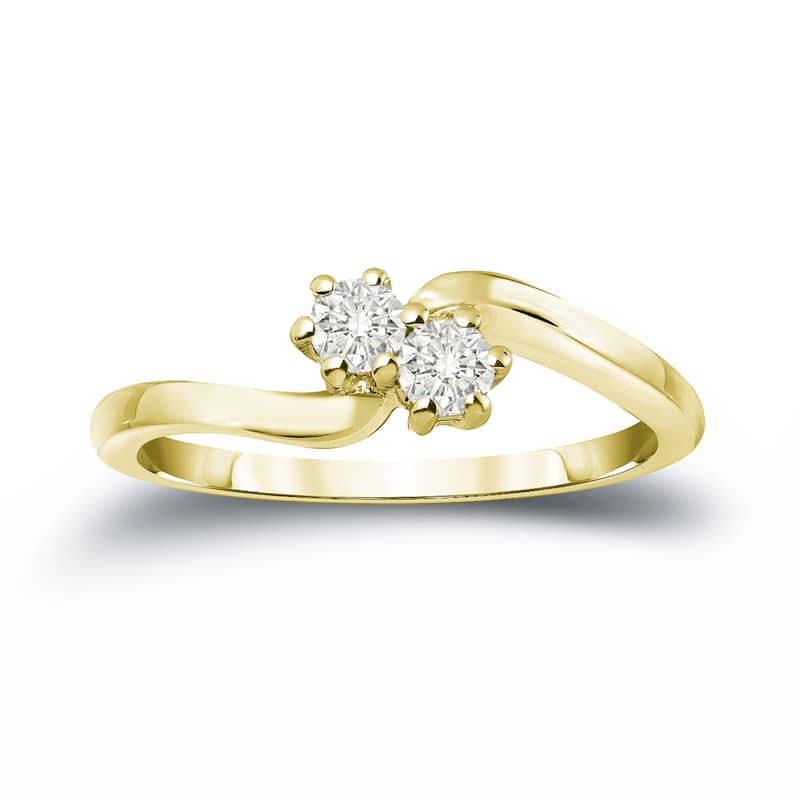Auriya 1/2ctw Round 2-Stone Diamond Engagement Ring 14k Gold