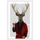 Marmont Hill - Handmade Deer in Smoking Jacket Framed Print - Bed Bath ...