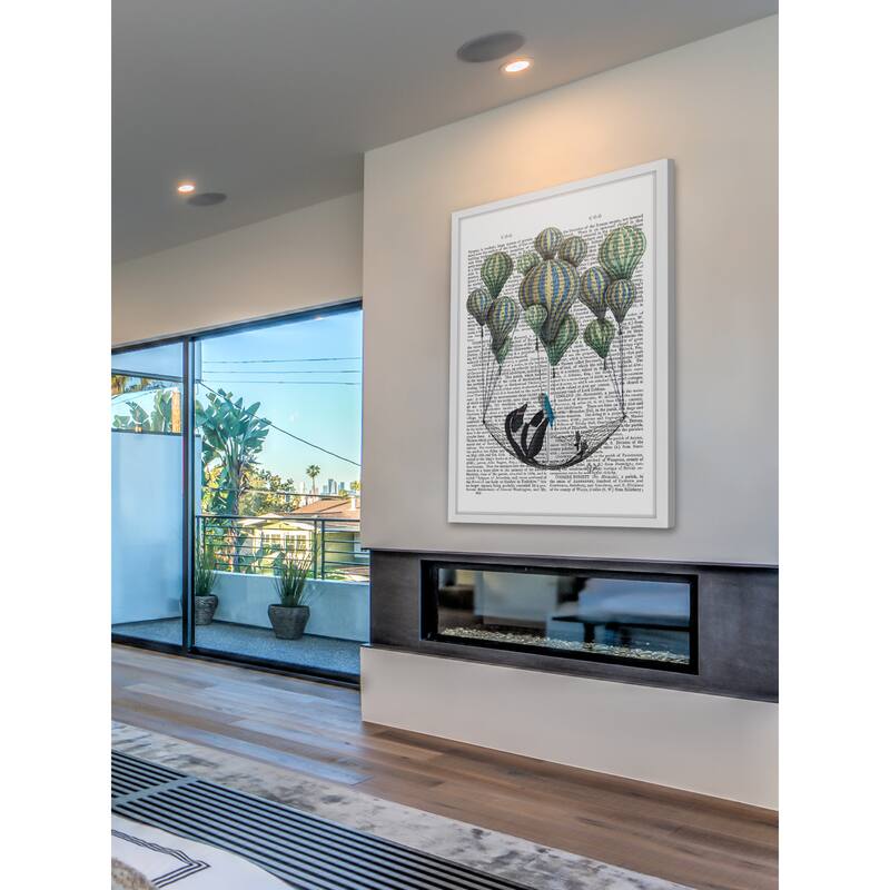Marmont Hill - 'Penguin in Hammock' Framed Painting Print - Multi-Color