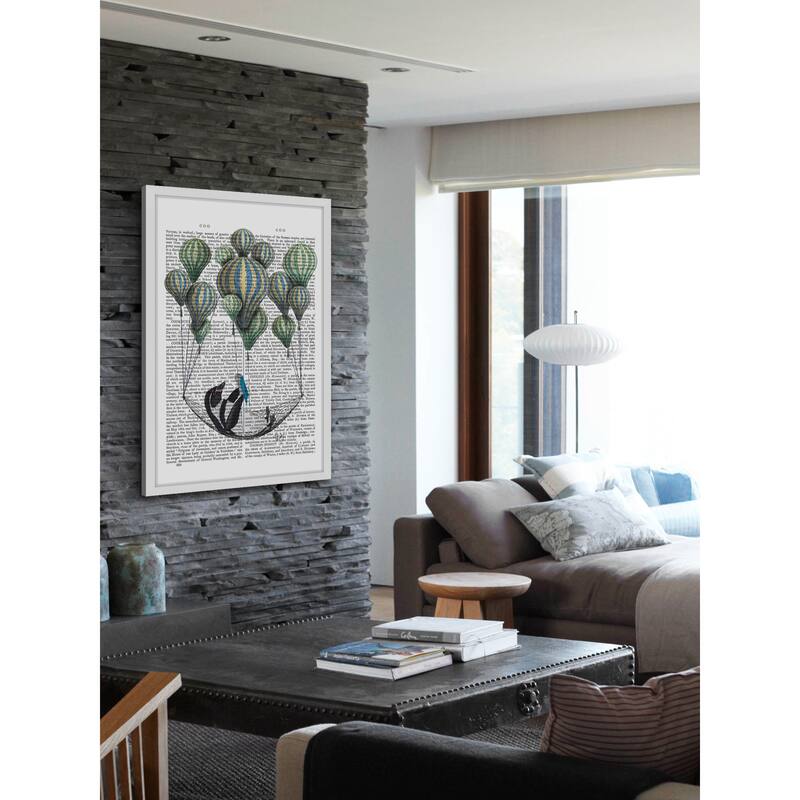 Marmont Hill - 'Penguin in Hammock' Framed Painting Print - Multi-Color