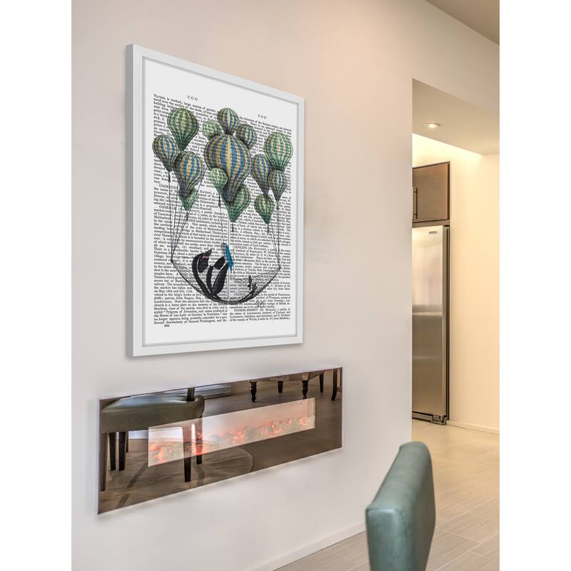 Marmont Hill - 'Penguin in Hammock' Framed Painting Print - Multi-Color