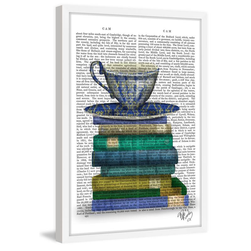 Marmont Hill - 'Teacup and Books' Framed Painting Print - Multi-Color