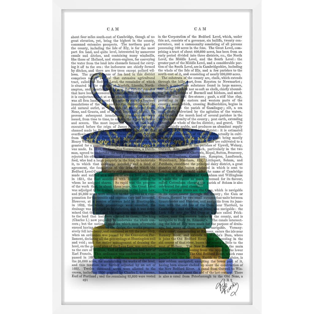Marmont Hill - 'Teacup and Books' Framed Painting Print - Multi-Color