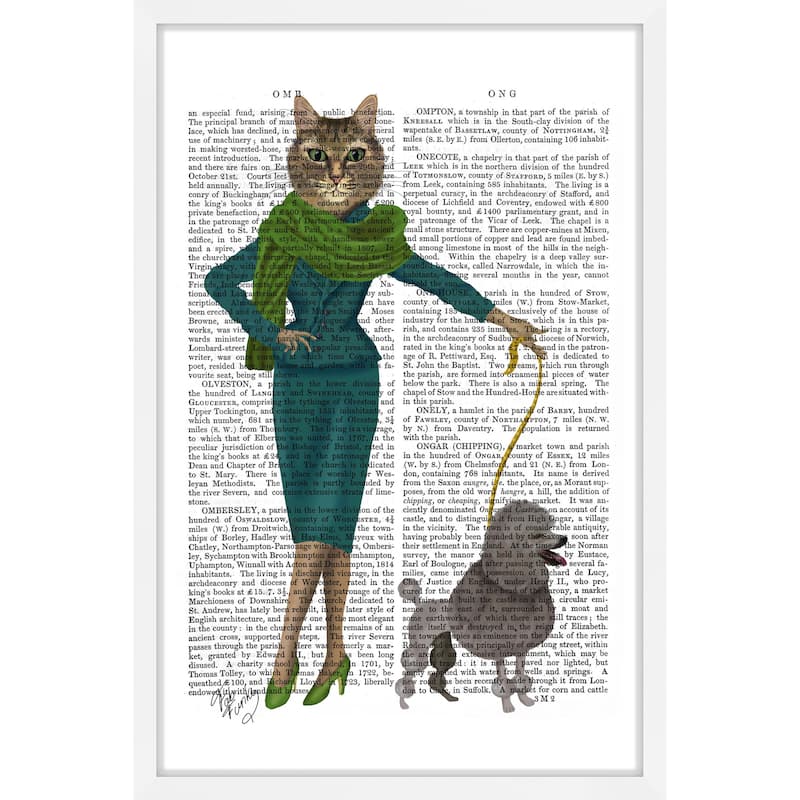 Marmont Hill - 'Cat and Poodle' Framed Painting Print - Multi-Color