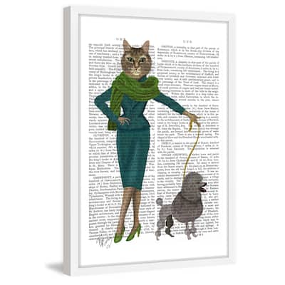 Marmont Hill - 'Cat and Poodle' Framed Painting Print - Multi-Color