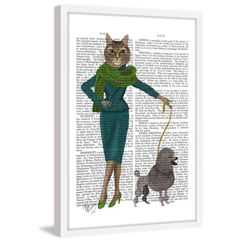 Marmont Hill - 'Cat and Poodle' Framed Painting Print - Multi-Color