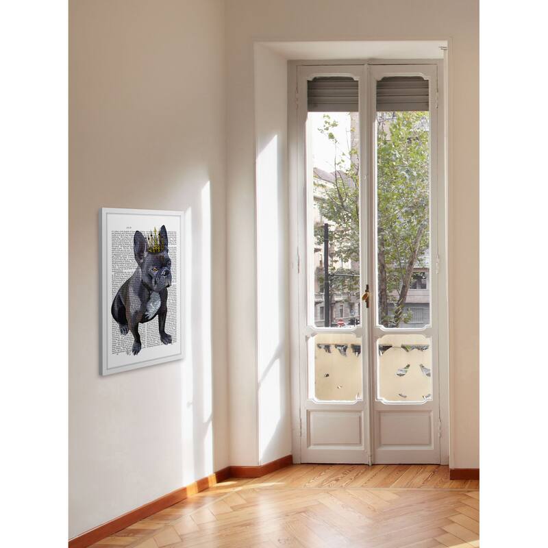 Marmont Hill - 'French Bulldog King' Framed Painting Print - Multi-Color