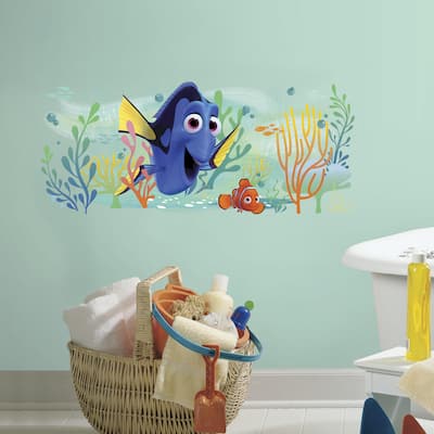 Finding Dory and Nemo Multicolored Peel and Stick Giant Wall Graphic by RoomMates