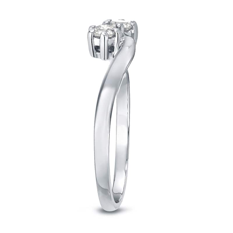 Auriya 14k Gold 3/4ct TDW Round 2-Stone Diamond Engagement Ring