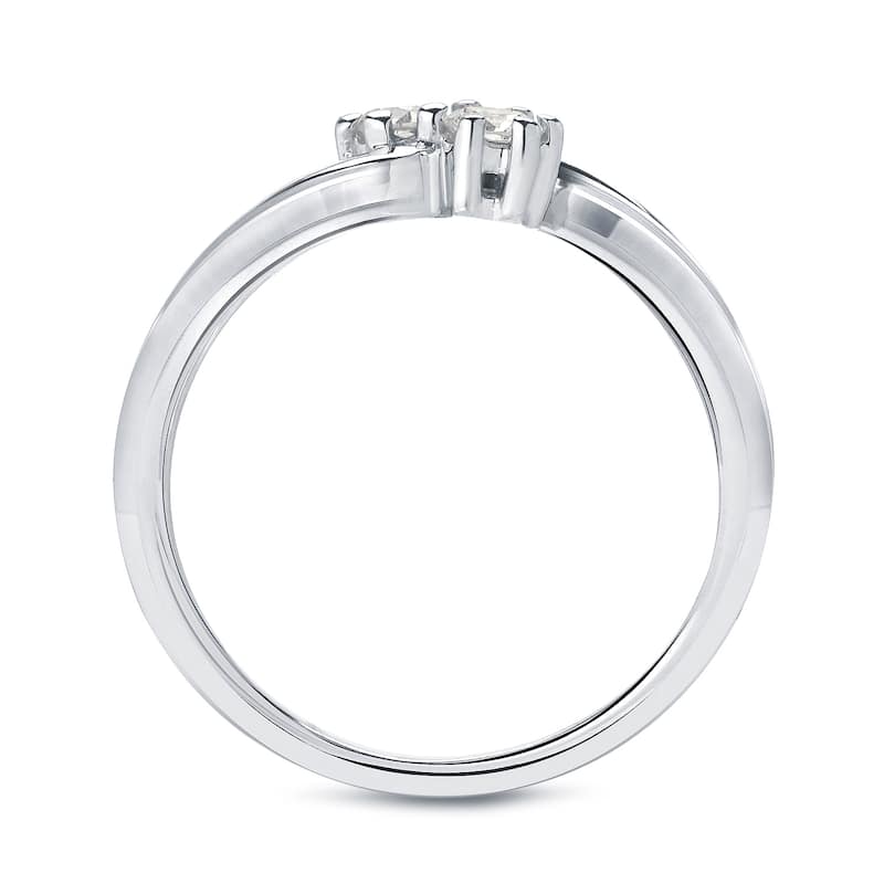 Auriya 14k Gold 3/4ct TDW Round 2-Stone Diamond Engagement Ring