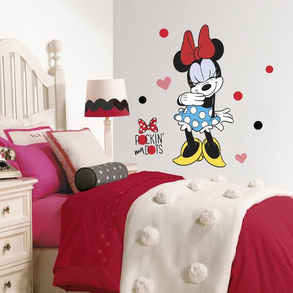 slide 2 of 4, Roommates Minnie Rocks the Dots Peel and Stick Giant Wall Decals