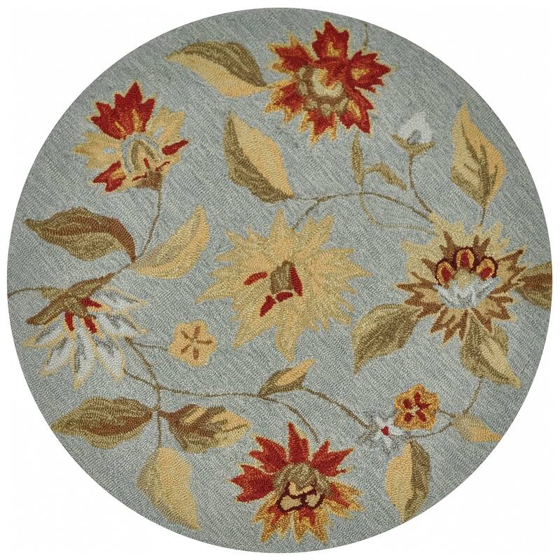 Alexander Home Hand-hooked Savannah Mist Floral Hearth Rug