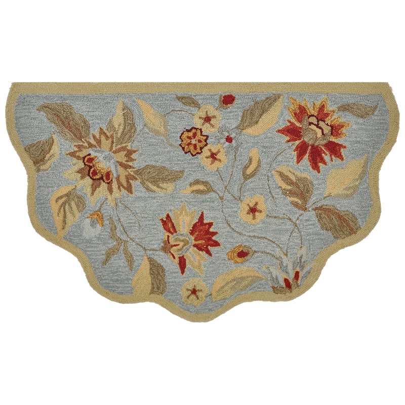 Alexander Home Hand-hooked Savannah Mist Floral Hearth Rug