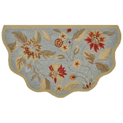 Alexander Home Hand-hooked Savannah Mist Floral Hearth Rug