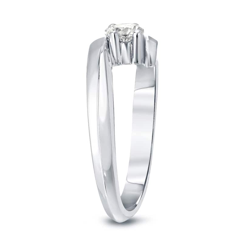 Auriya 14k Gold 1/4ct TDW Round 2-Stone Diamond Engagement Ring