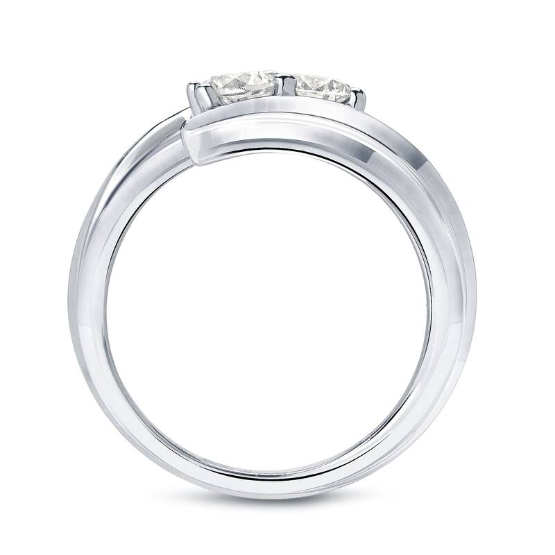 Auriya 14k Gold 3/4ct TDW Round Two Stone Bypass Diamond Engagement Ring