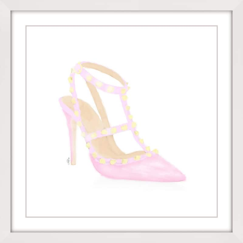 Marmont Hill - 'Sweet Pink Pump' Framed Painting Print - Multi-Color - 24 x 24