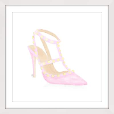 Marmont Hill - 'Sweet Pink Pump' Framed Painting Print - Multi-Color