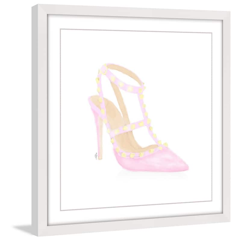 Marmont Hill - 'Sweet Pink Pump' Framed Painting Print - Multi-Color