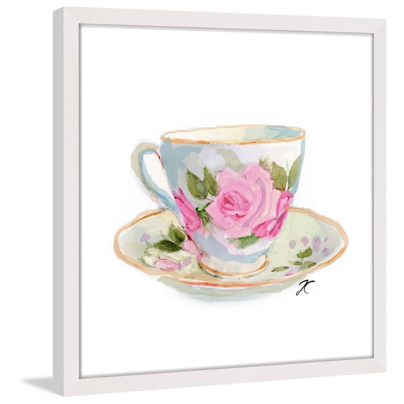 Marmont Hill - 'Teacup' Framed Painting Print - Multi-Color - 32 x 32