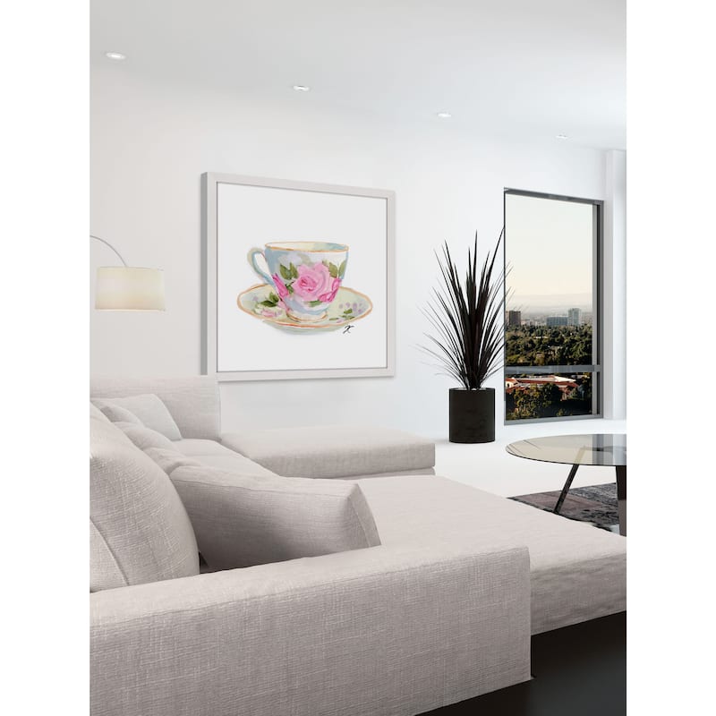 Marmont Hill - 'Teacup' Framed Painting Print - Multi-Color