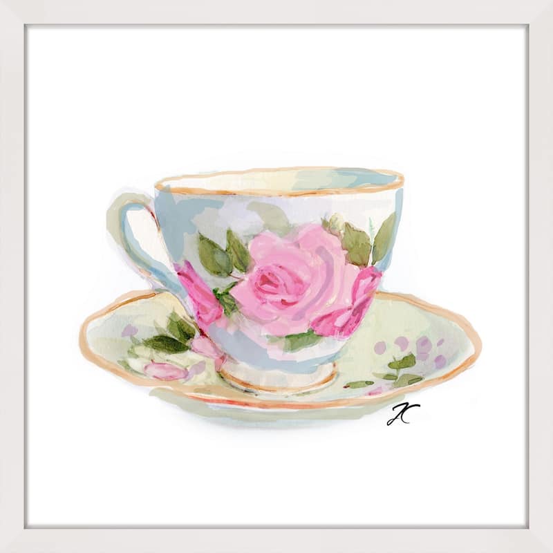 Marmont Hill - 'Teacup' Framed Painting Print - Multi-Color