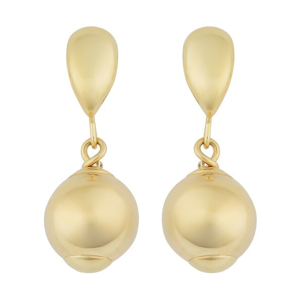 Fremada Italian 14k Yellow Gold Ball Drop Earrings On Fremada Italian 14k Yellow Gold Ball Drop Earrings
