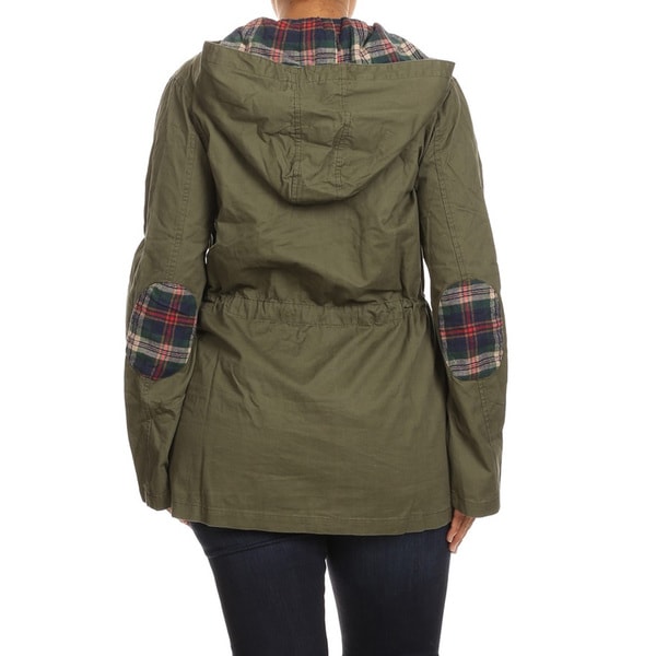 plus size green anorak jacket