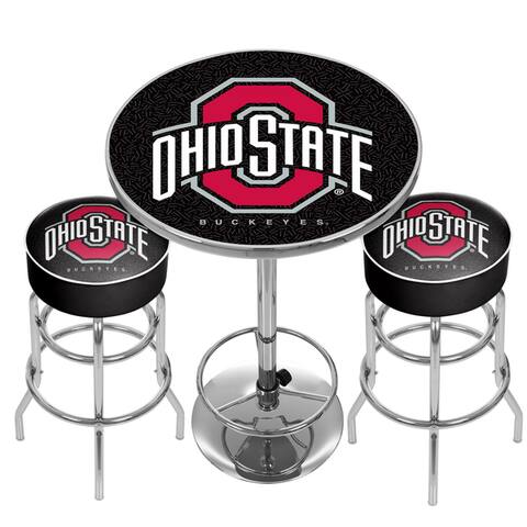 Ohio State University Game Room Combo - 2 Bar Stools and Table