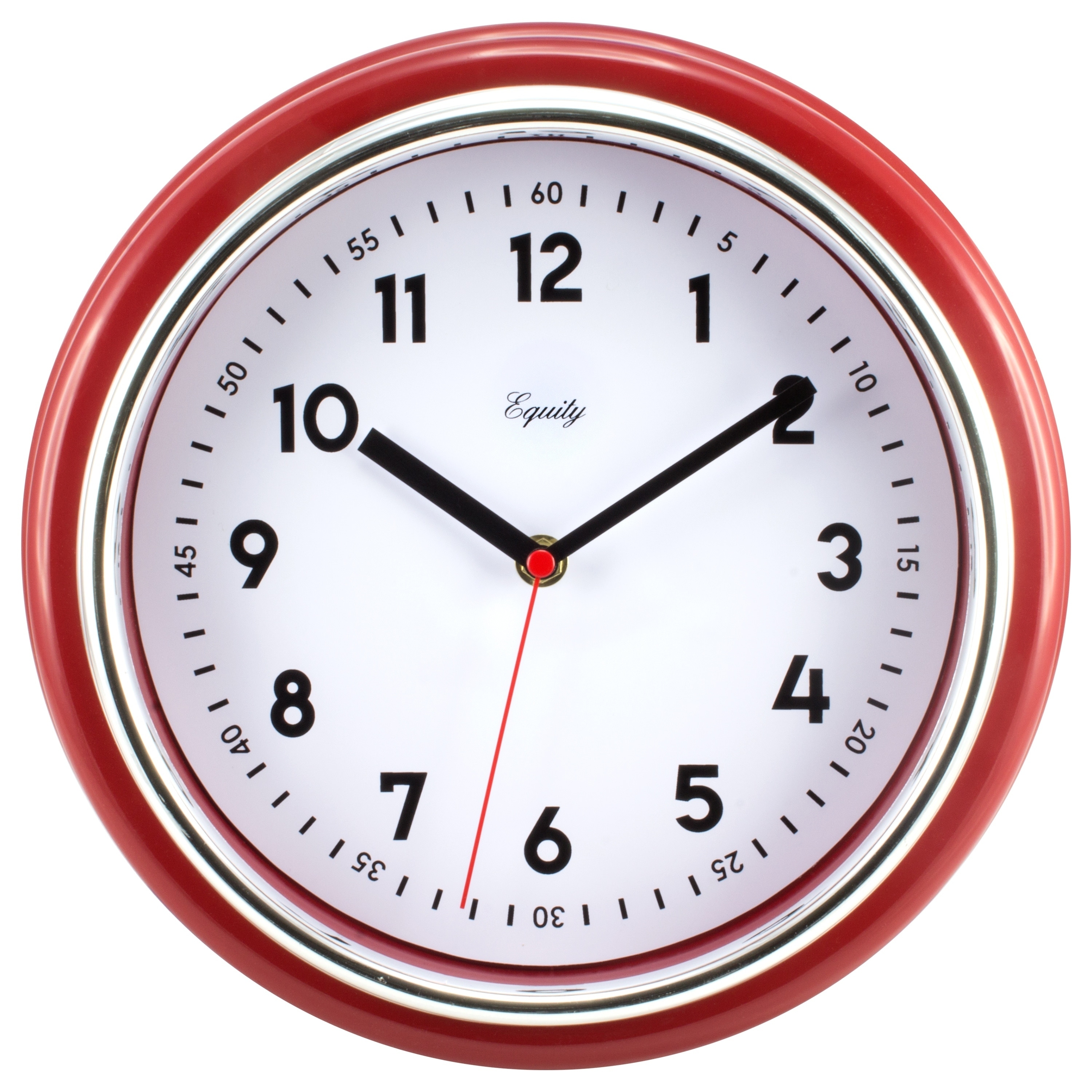Equity by La Crosse 20867 11.5 inch Red Retro Wall Clock