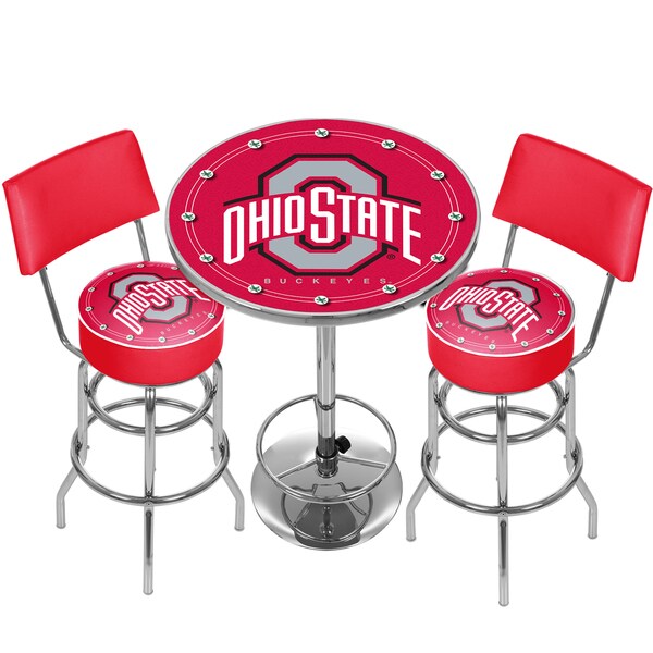 Shop Ohio State University Game Room Combo-2 Stools w/Back ...