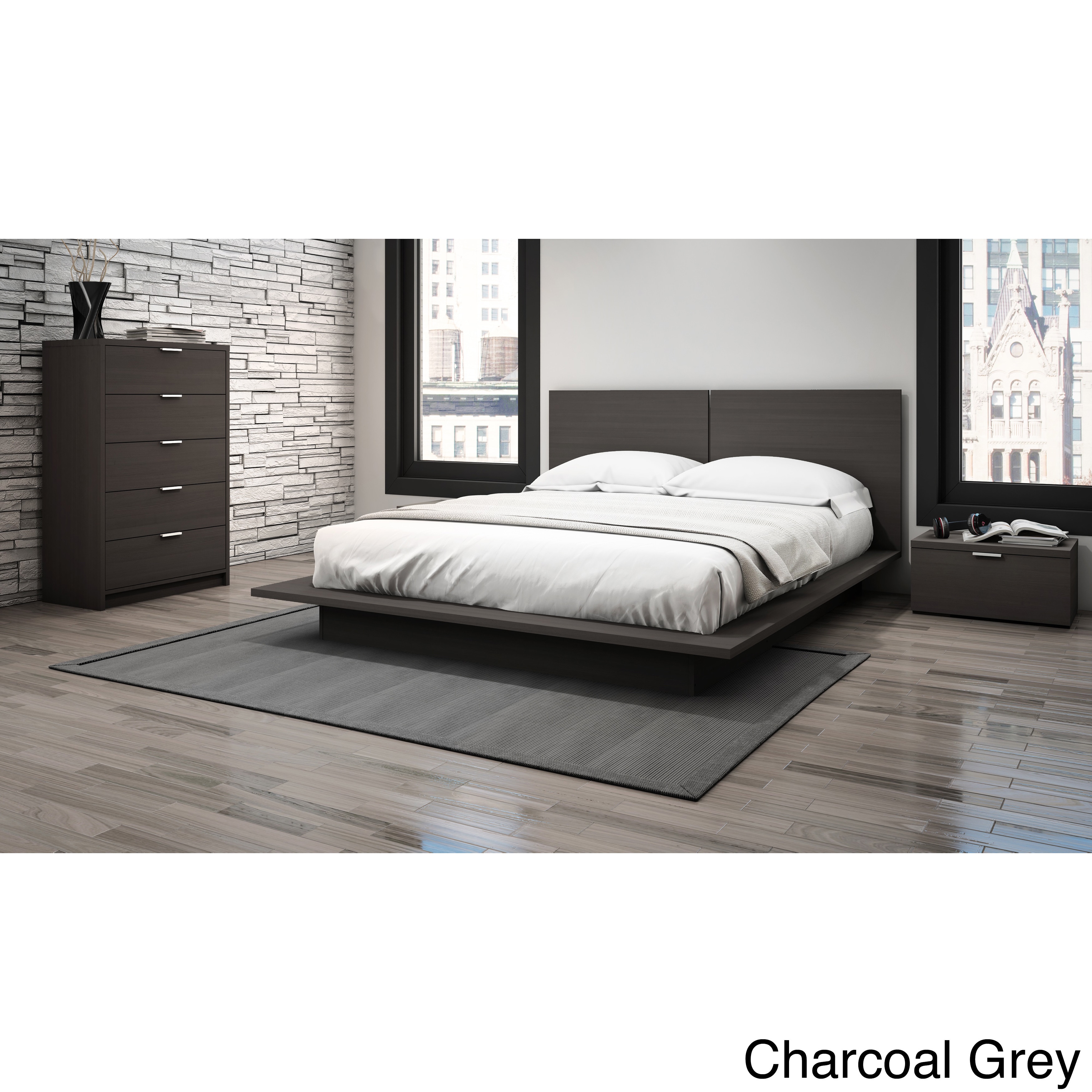 Stellar Home Furniture Modena Queen Platform Bed Charcoal Gray Ebay - Picture Of stellar home furniture modena queen platform bed charcoal gray ebay - picture of