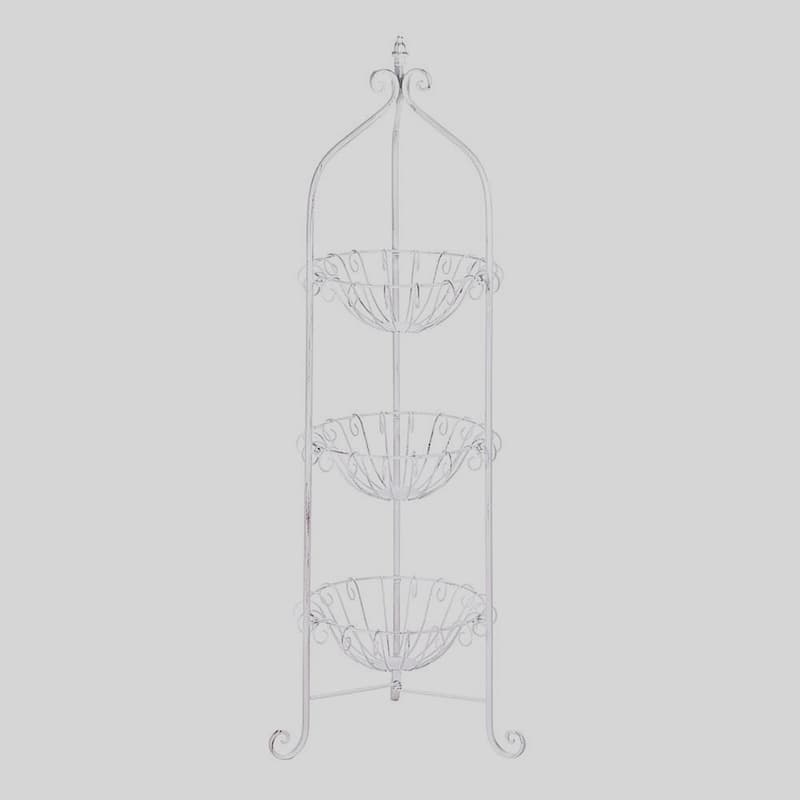 Curling 3-Basket Metal Rack