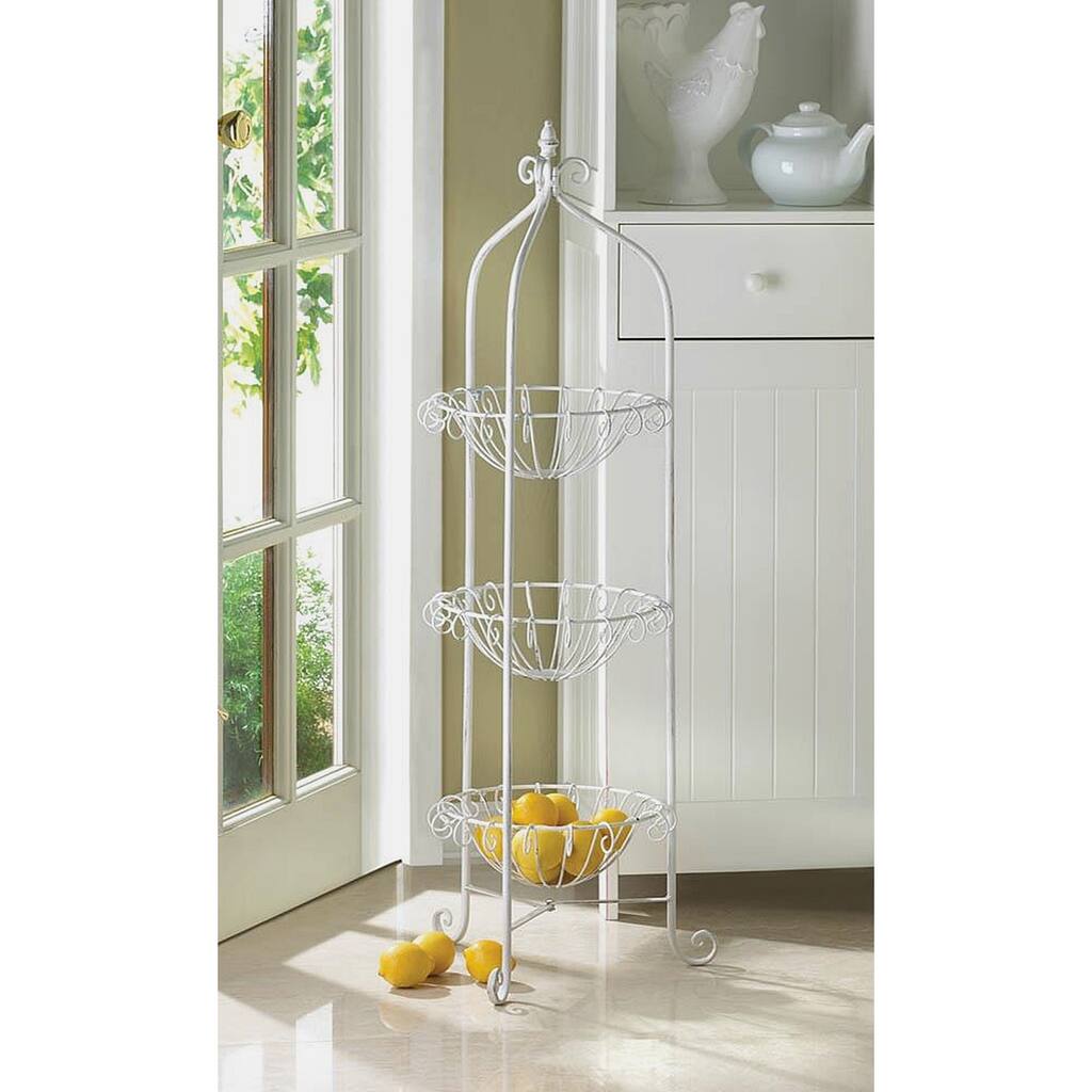 Curling 3-Basket Metal Rack