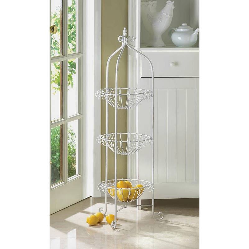 Curling 3-Basket Metal Rack