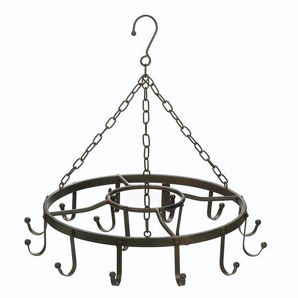 CHECKOLITE P1002-71 COUNTRY KITCHEN POT RACK With (2) DOWN LIGHTS - CEILING  RACK