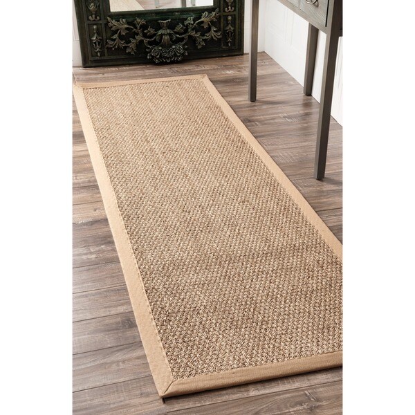 Shop nuLOOM Handmade Natural Fiber Cotton Border Seagrass ...