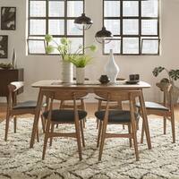 Norwegian Danish Modern Chestnut Tapered Dining Set by iNSPIRE Q Modern