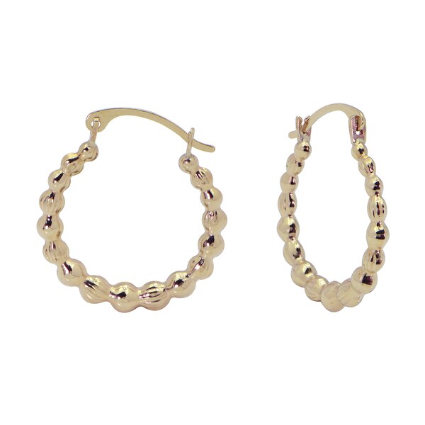 10k Gold Beaded Hoop Earrings Ships To Canada Ca 10k Gold Beaded Hoop Earrings