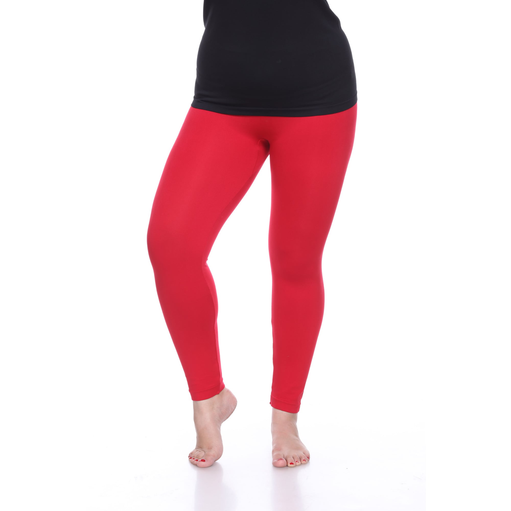 Perth adgang meget fint White Mark Women's Red Knit Plus-size Super-stretch Solid Leggings -  Overstock - 13046466