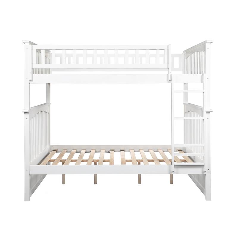 Columbia Bunk Bed Full over Full with USB Charging Station in White