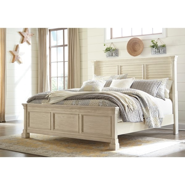 Bolanburg Antique White Louvered Panel Bed