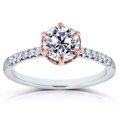 Annello by Kobelli 14k Two Tone Gold 1 1/8ct TDW Diamond Engagement Ring