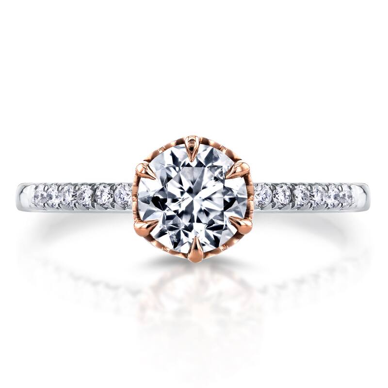 Annello by Kobelli 14k Two Tone Gold 1 1/8ct TDW Diamond Engagement Ring