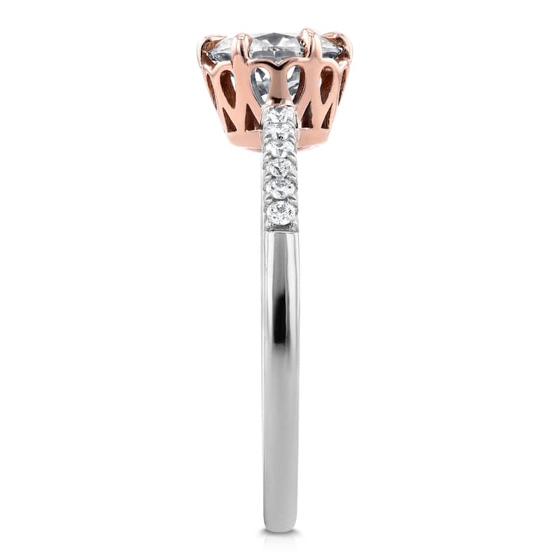 Annello by Kobelli 14k Two Tone Gold 1 1/8ct TDW Diamond Engagement Ring