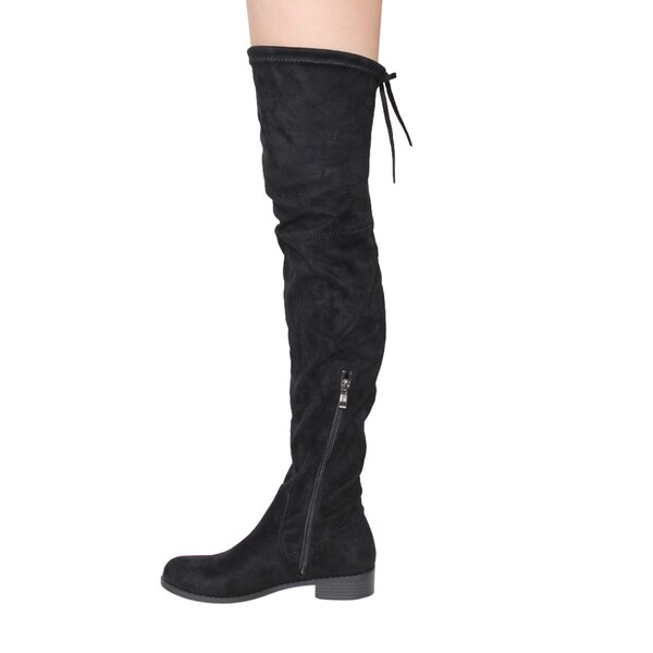 knee high boots with little heel