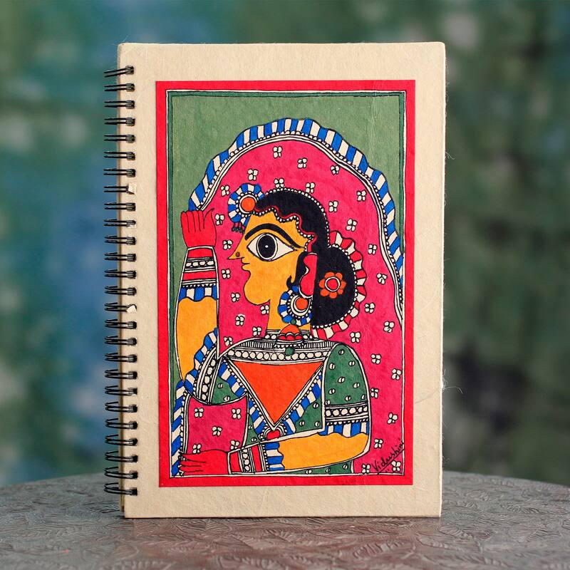 Handmade Paper 'New Bride' Madhubani Journal (India)