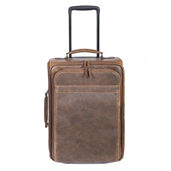 leather rolling carry on bag